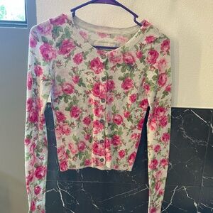 Abercrombie & Fitch Pink Floral Cardigan